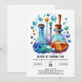Custom Whimsy Experiment Scientist Geburtstag Einladung (Vorne/Hinten)