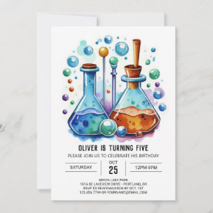 Custom Whimsy Experiment Scientist Geburtstag Einladung