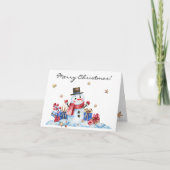 Custom, Whimsy Retro Snowman frohe Weihnachten (Vorderseite)