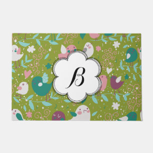 Custom Whimsy Tweety Birds on Vines Garden Fußmatte