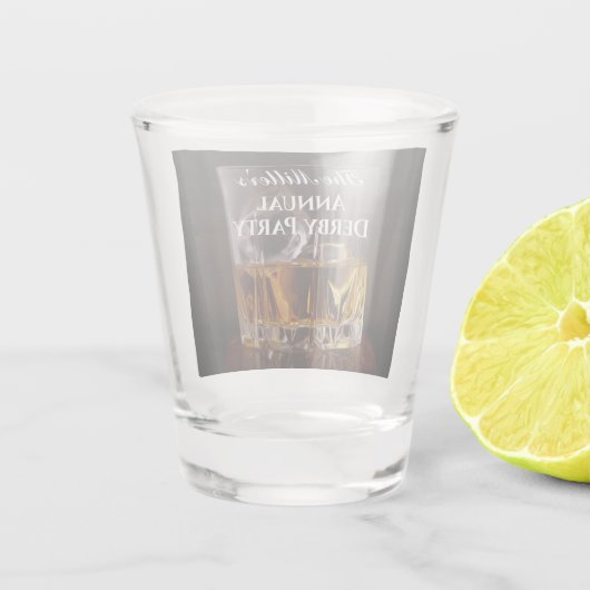 Custom Whiskey Rocks Derby Schnapsglas (Rückseite)