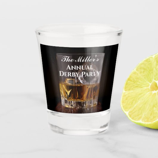 Custom Whiskey Rocks Derby Schnapsglas (Vorderseite)