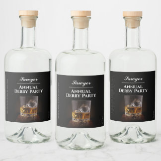 Custom Whiskey Rocks Glass Derby Alkoholflaschenetikett