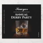 Custom Whiskey Rocks Glass Derby Alkoholflaschenetikett (Einzelnes Label)