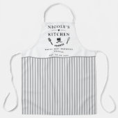 Custom, White and Gray Streifen, Bauernhof Küche Schürze (Vorderseite)