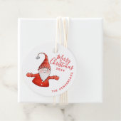 Custom White and Red Niedlich Gnome Frohe Weihnach Geschenkanhänger (Beispiel)