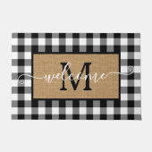 Custom White Black Buffalo Karo Tartan Muster Fußmatte (Vorderseite)