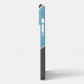 Custom White Brown Blue Gree Beige Block Art iPhone Hülle (Linke Seite)