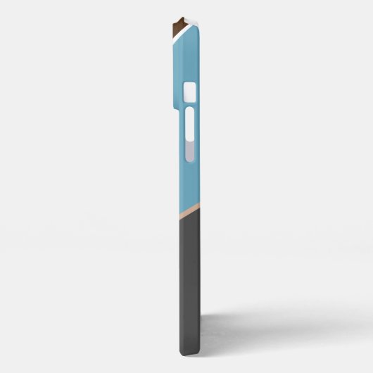 Custom White Brown Blue Gree Beige Block Art iPhone Hülle (Linke Seite)