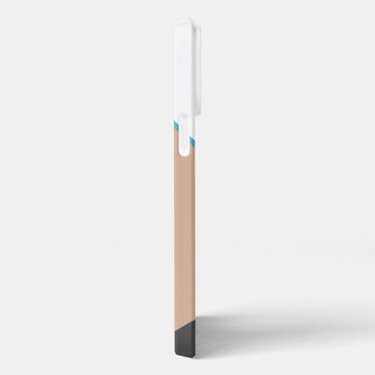 Custom White Brown Blue Gree Beige Block Art iPhone Hülle (Rechte Seite)