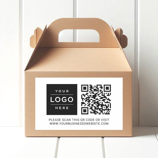 Custom White Business Logo QR Code Rechteckiger Aufkleber