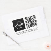 Custom White Business Logo QR Code Rechteckiger Aufkleber (Umschlag)