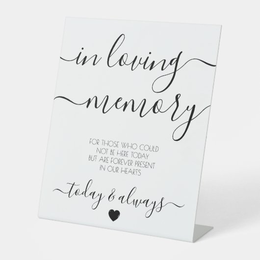 Custom White Calligraphy Memorial Sockelschild (Vorderseite)