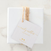 Custom White Calligraphy Script Gold Foil Hang Tag (Mit Box)