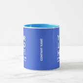 Custom White Company Logo on a Business Blue Tasse (Zentrum)