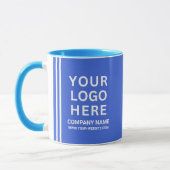 Custom White Company Logo on a Business Blue Tasse (Links)