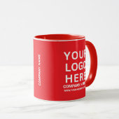 Custom White Company Logo on a Business Red Tasse (VorderseiteRechts)
