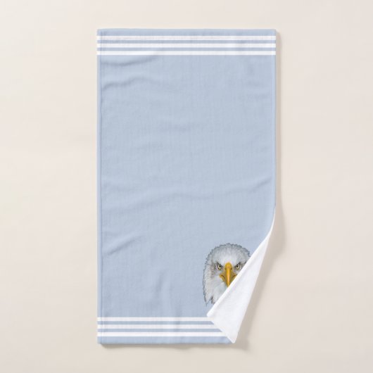 Custom White Eagle & Three Strikes on Light Blue Badhandtuch Set (Handtuch)