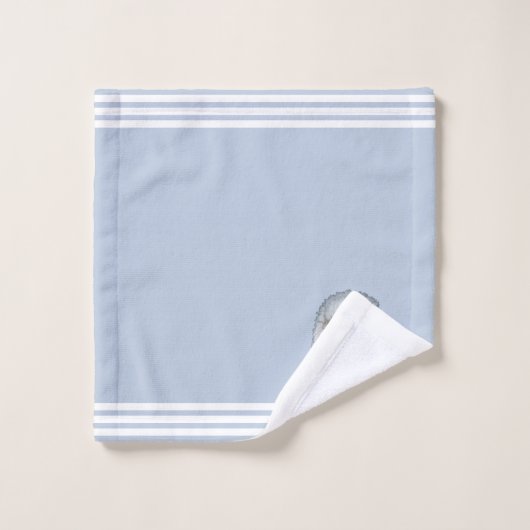 Custom White Eagle & Three Strikes on Light Blue Badhandtuch Set (Waschlappen)