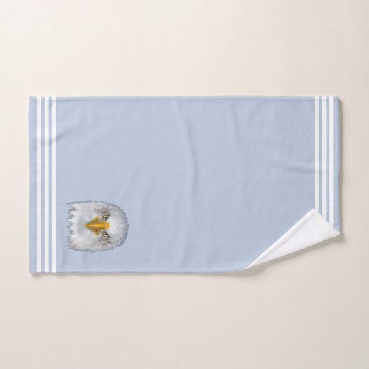 Custom White Eagle & Three Strikes on Light Blue Badhandtuch Set (Handtuch)