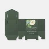 Custom White Floral und Emerald Green Vielen Dank Geschenkschachtel (Ungefaltet)