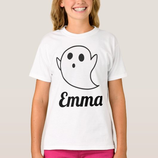 Custom White Ghost Halloween T-Shirt for Toddlers (Vorderseite)