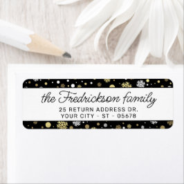 Custom White Gold Snowflakes Punkte auf Black