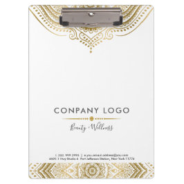 Custom White & Gold Vintag Mandala Lace Klemmbrett