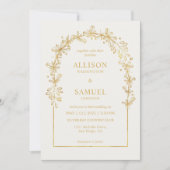 Custom White Gray Gold Herbst Hochzeit Einladung (Vorderseite)