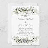 Custom White Gray Marine Nautical Beach Hochzeit Einladung (Vorderseite)