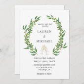 Custom White Green Watercolor Greenerity Wedding Einladung (Vorne/Hinten)