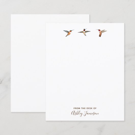 Custom White Hummingbird Stationspapier (Vorne/Hinten)