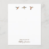 Custom White Hummingbird Stationspapier (Vorderseite)
