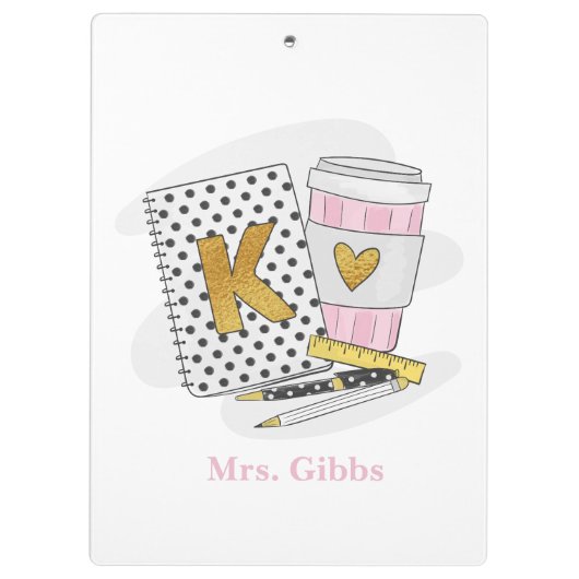 Custom White Kindergarten Lehrerschule Klemmbrett (Rückseite)