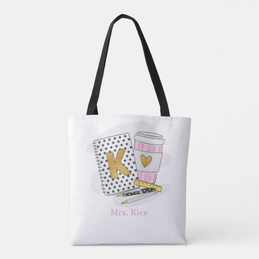 Custom White Kindergarten Lehrerschule Tasche (Rückseite)