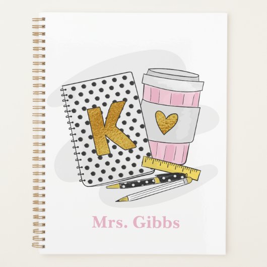 Custom White Kindergarten Teacher School Kaffee Planer (Vorderseite)