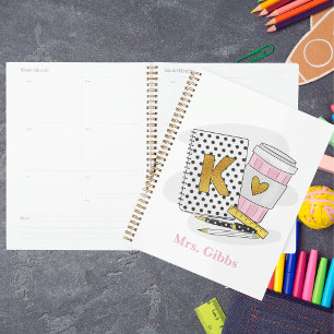 Custom White Kindergarten Teacher School Kaffee Planer