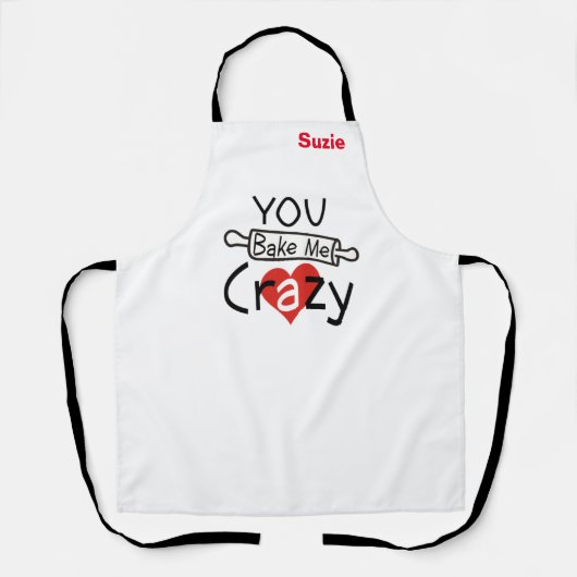 Custom White Köche Baker Name Funny Personalisiert Schürze (Vorderseite)