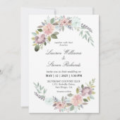 Custom White Light Pink Soft Blue Romantic Corner Einladung (Vorderseite)