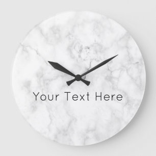 Custom White marble Acrylic Clock Große Wanduhr