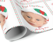 Custom White mein erstes Weihnachts-Wrackpapier Geschenkpapier (Rolleneckpunkt)