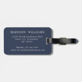 Custom White Navy Blue Red Paisley Muster Gepäckanhänger (Rückseite horizontal)