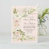 Custom White Pastel Pink Whimsical Romantic Corner Einladung (Stehend Vorderseite)