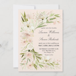 Custom White Pastel Pink Whimsical Romantic Corner Einladung