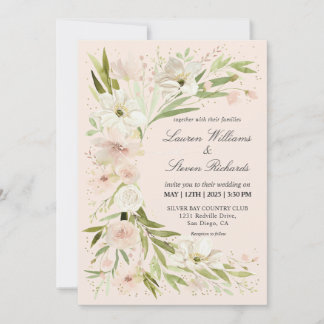 Custom White Pastel Pink Whimsical Romantic Corner Einladung