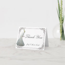 Custom White Peacock Wedding Dankeschön Card Dankeskarte