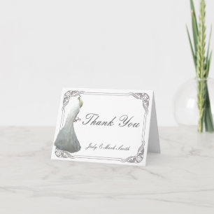 Custom White Peacock Wedding Dankeschön Card Dankeskarte