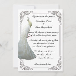 Custom White Peacock Wedding Einladung