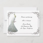 Custom White Peacock Wedding Reception Card Einladung (Vorderseite)