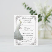 Custom White Peacock Wedding Response Card RSVP Karte (Stehend Vorderseite)